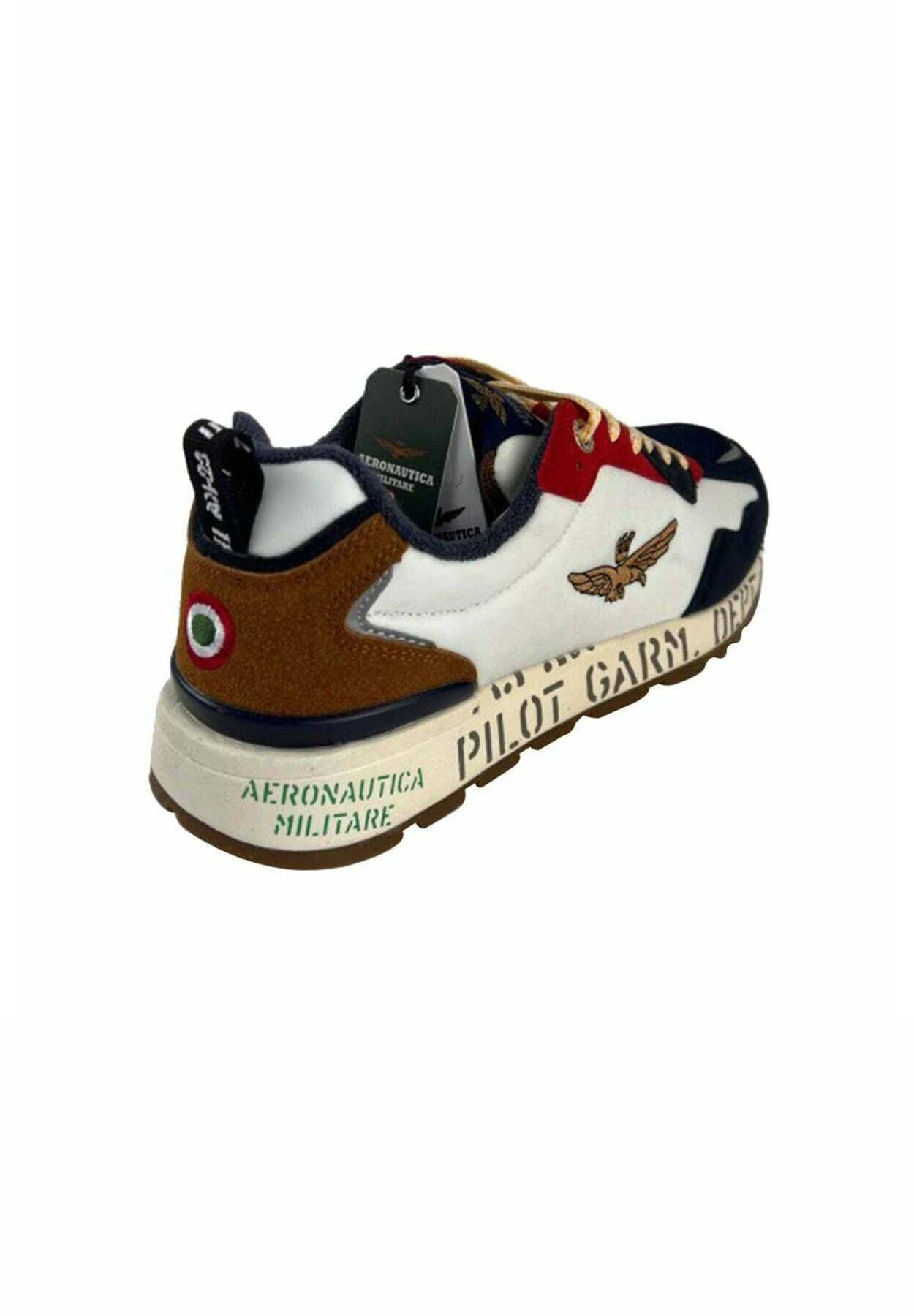 Aeronautica Militare Sneakers Basse - Bianco Blu Marrone 4 Aeronautica Militare Sneakers Basse - Bianco Blu Marrone - immagine 2
