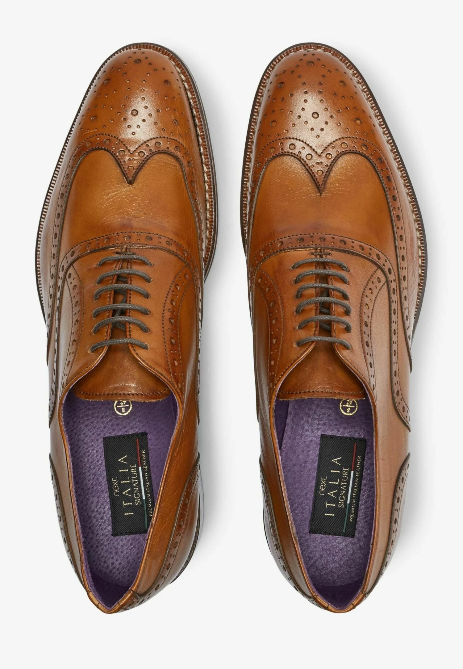 Next Signature Italian Wing Cap Brogues Wide Fit - Stringate Eleganti - Tan Brown 7 Next Signature Italian Wing Cap Brogues Wide Fit - Stringate Eleganti - Tan Brown - immagine 5