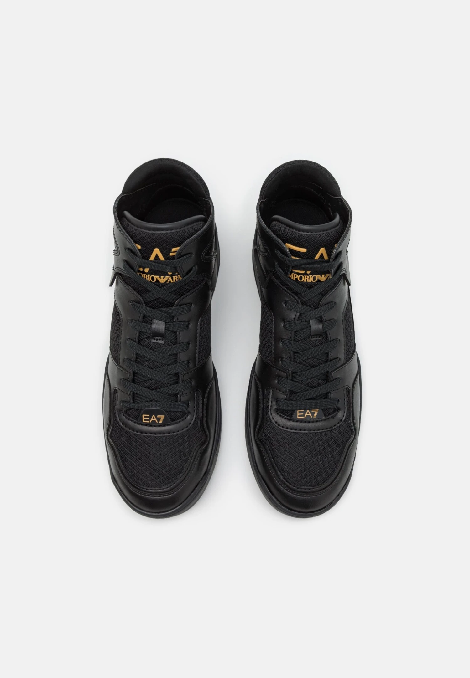 EA7 Emporio Armani New Basket Mid Unisex - Sneakers Alte - Triple Black/Gold 6 EA7 Emporio Armani New Basket Mid Unisex - Sneakers Alte - Triple Black/Gold - immagine 4