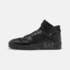 EA7 Emporio Armani New Basket Mid Unisex - Sneakers Alte - Triple Black/Gold